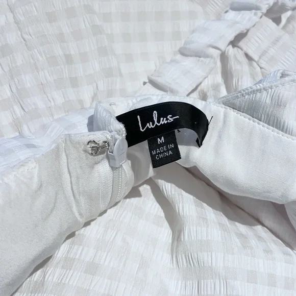 EUC Lulu’s City Strolls White Gingham Backless Twist-Front Midi Dress M​​​ - Picture 3 of 10